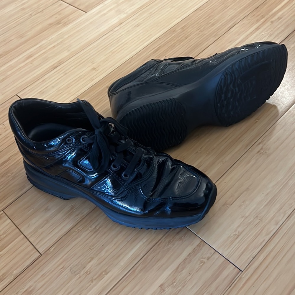 Black Patent Leather Hogan Interactive Sneakers |… - image 3